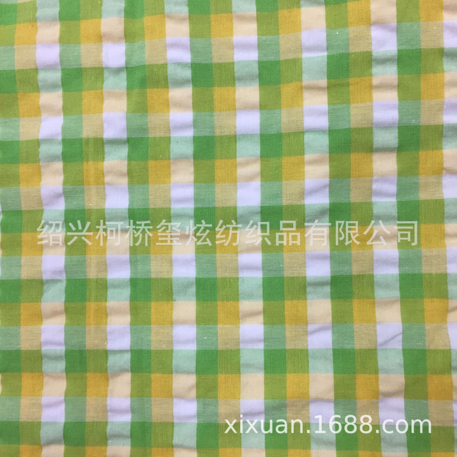 Picture of Cotton bubble plaid fabric women's clothing dress shirt fabric bubble stripe bubble Plaid in stock supply