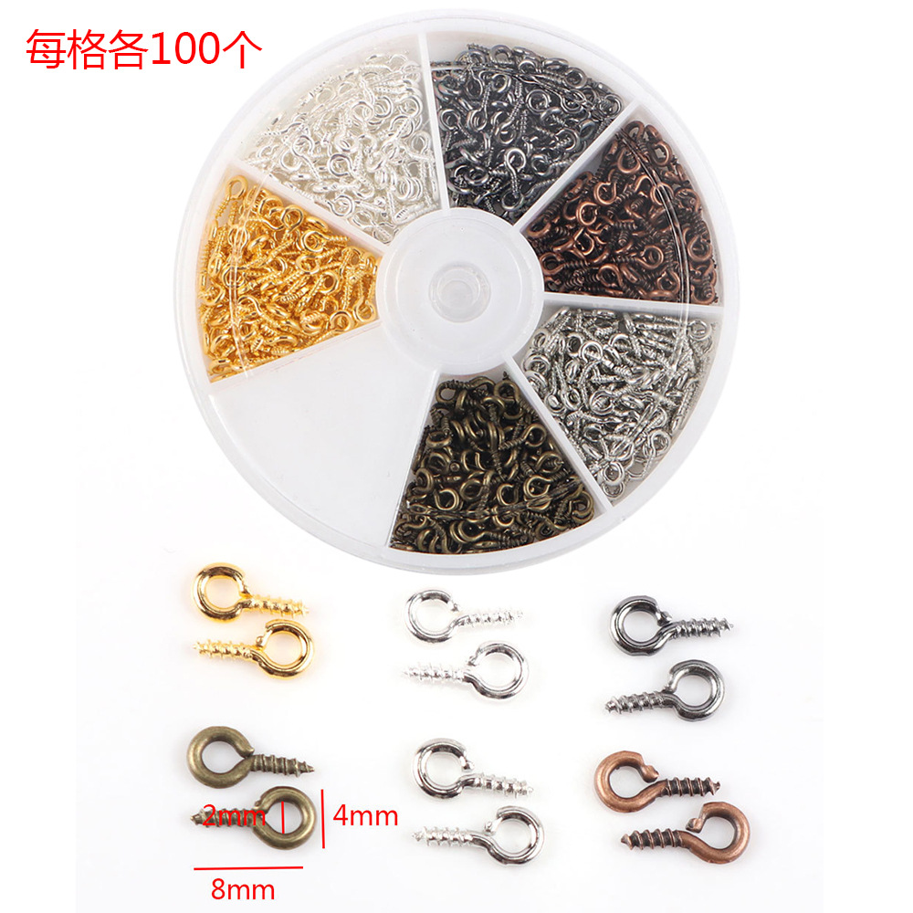 Picture of Cross border hot sale wholesale 6 color metal lobster clasp iron ring jewelry small accessories boxed DIY bracelet necklace accessories