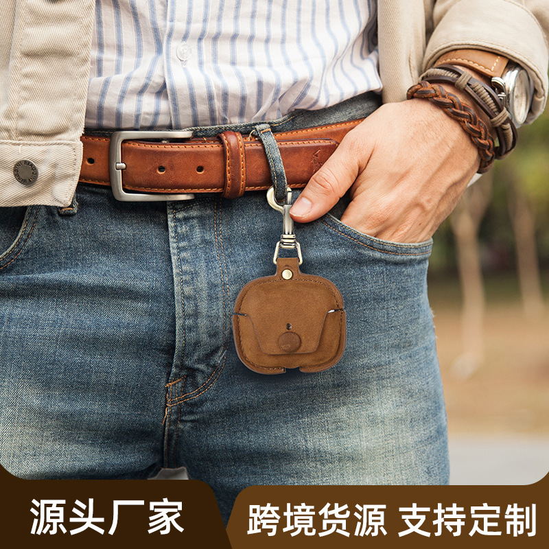 Picture of Suitable for airpods3 Protective Case Leather Hanging Buckle Portable Drop-resistant Apple Third Generation Bluetooth Headset Leather in stock