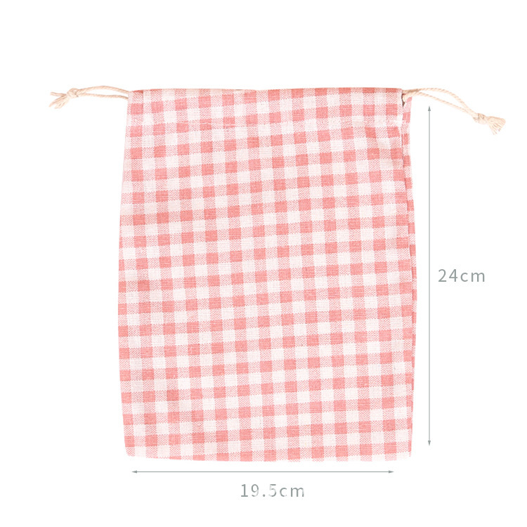 Picture of Printed cotton drawstring bag small bag home travel sundries storage bag Christmas gift packaging bag in stock