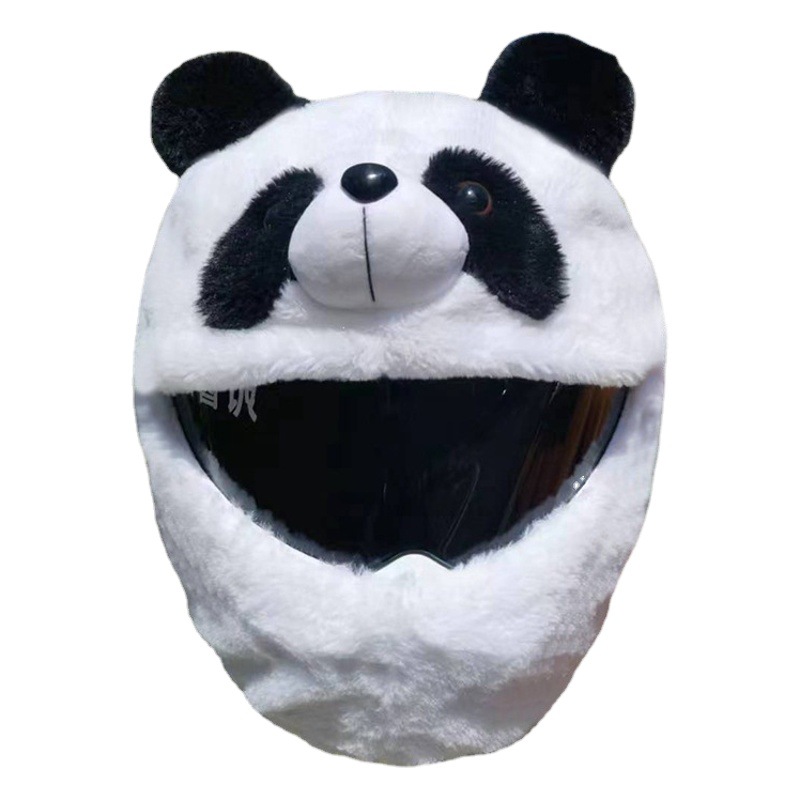 Cross-Border Popular Street Domineering Helmet Decorative Cover Rabbit Plush Motorcycle Wind Helmet Cover Cute Panda Mask