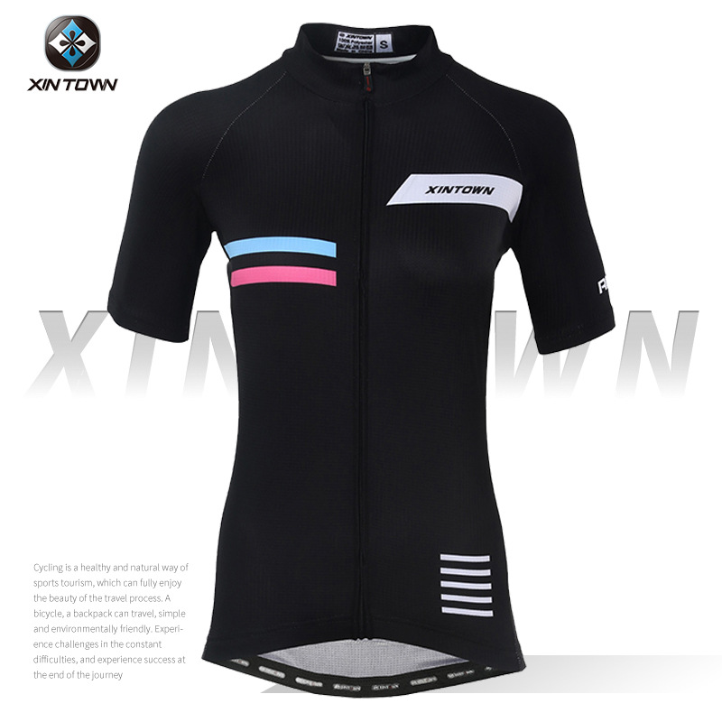 XINTOWN New Cycling Clothes Women's Summer Bicycle Clothes Short Sleeve Top Cycling Clothes Breathable Sweatshirt