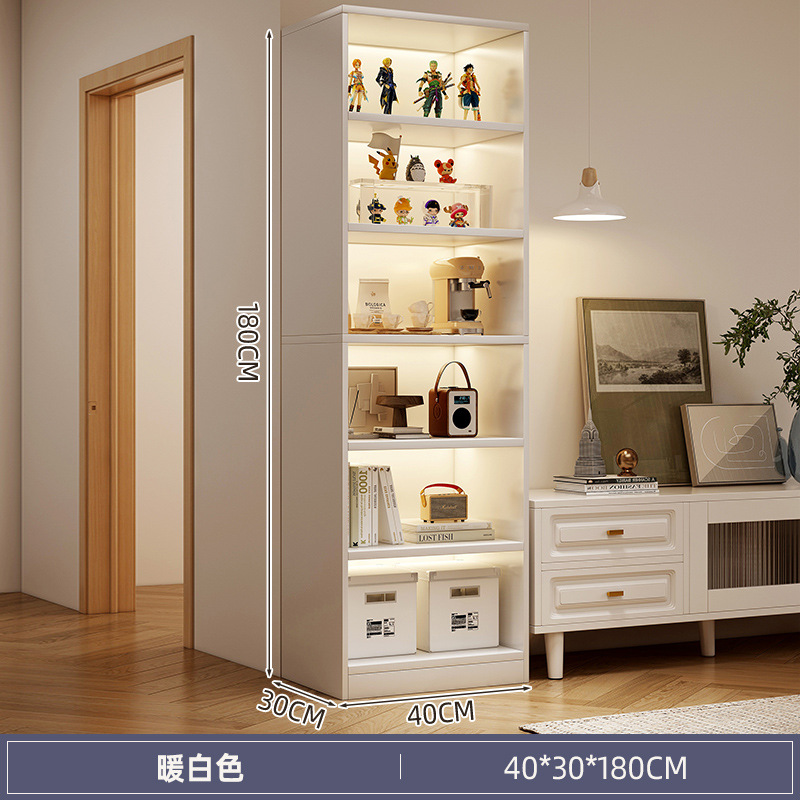 Picture of Bookshelf floor-standing storage rack against the wall next to the TV cabinet, storage cabinet for living room multi-layer household with narrow gap corner books