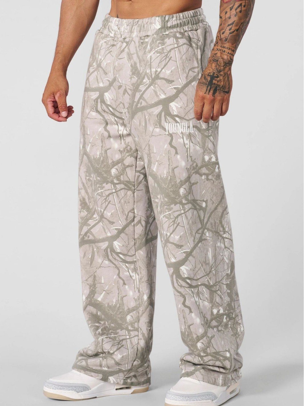 Cross-border American Trendy Sports Pants Wide Leg Straight Simple Casual Pants Fitness Loose Printed Camouflage Running Pants for Men
