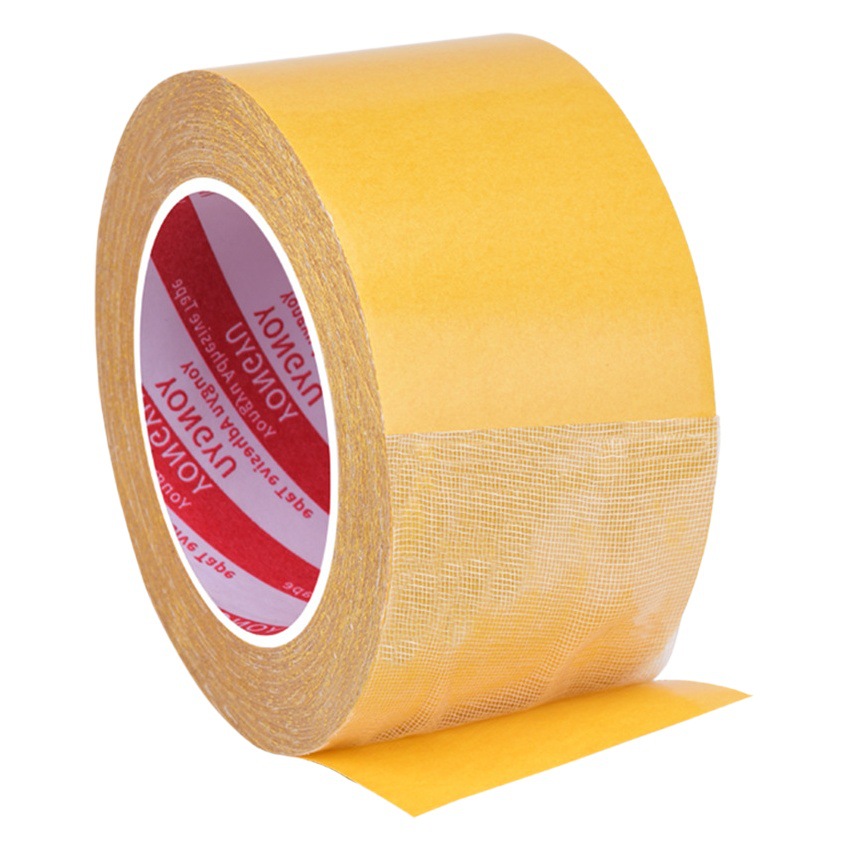 Yellow paper double-sided cloth tape 20 meters floor non-slip tape super strong high adhesion carpet splicing tape wholesale