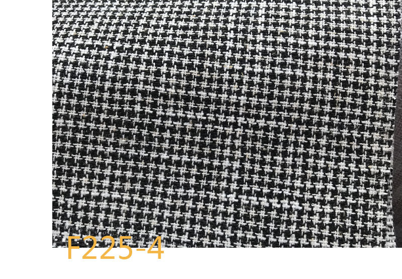 Picture of 9 Coated F225 Linen Polyester-Hemp Interwoven Polyester Black and White Plaid Stripe Fabric Shoe Cloth