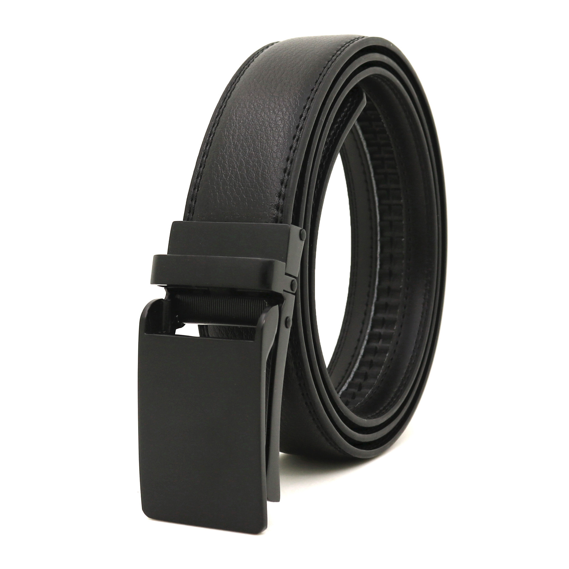 Picture of Japanese and Korean men's automatic buckle belt reverse pull buckle two-layer cowhide leather belt business Foreign Trade factory wholesale
