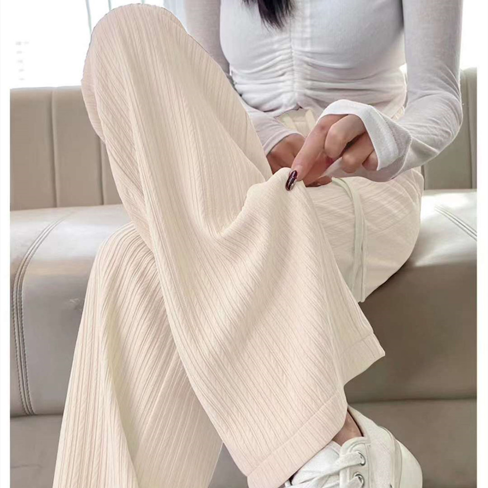 Picture of Seven-Color Cloud Pants for Women 2025 Summer High-Waisted Pleated Draped Floor-Length Wide-Leg Pants Popular Pink Straight Pants for Women