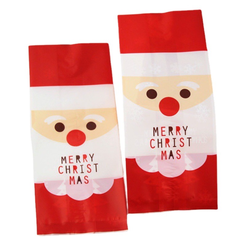 Santa Claus baking packaging Christmas candy bag snowflake crisp packaging bag nougat fruit cookie flat pocket