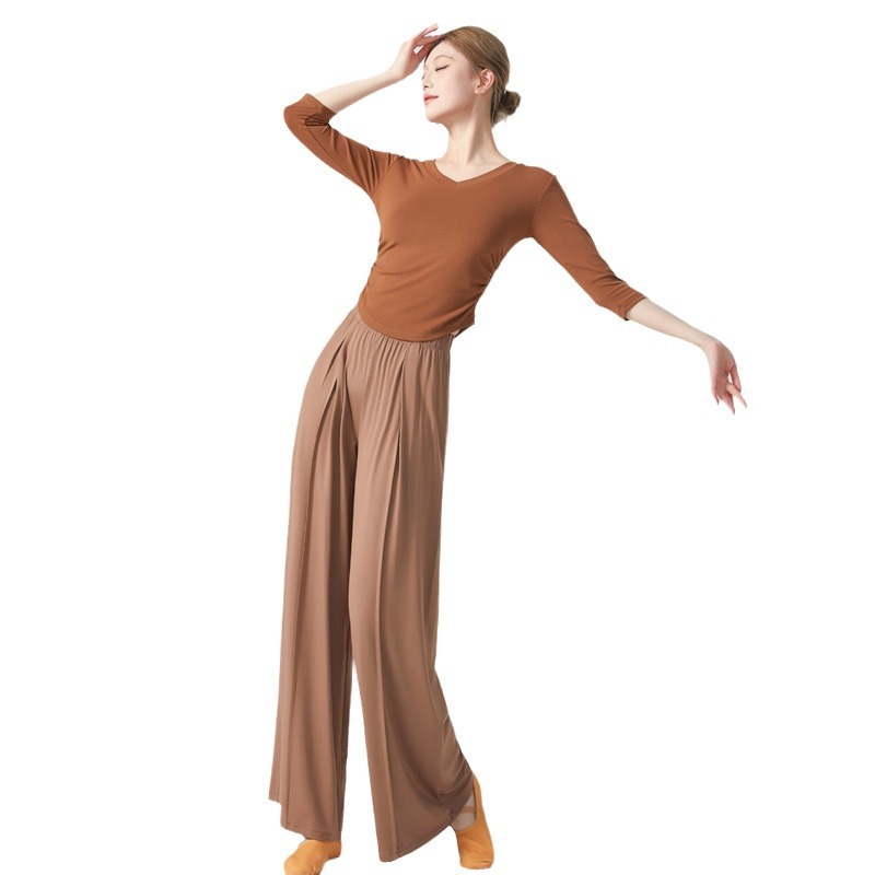 Picture of Dance Suit Top Women's V-neck Slim Look Classical Dance Suit Modern Dance National New Style Clothing Adult Dance Practice Suit