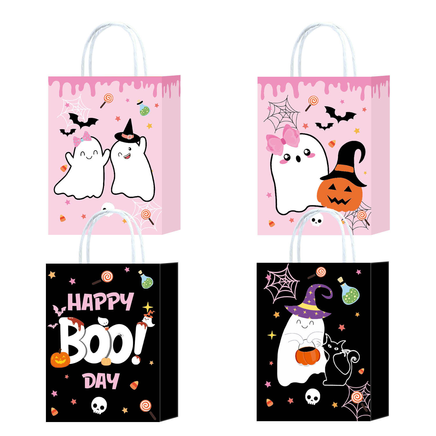 Amazon Halloween Cute Kid Gift Paper Bag Day Party Shopping Gift Paper Bag Jewelry Portable Paper Bag