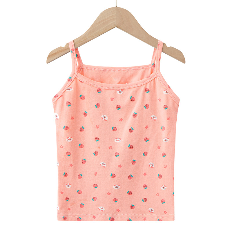 Picture of Girls' Vest Summer Pure Cotton Small Camisole Children's Bottoming Inner Wear Sleeveless Top Baby Outer Wear Camisole