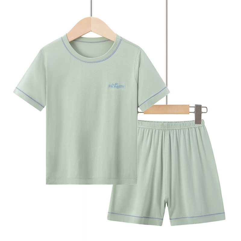 Picture of Summer Boys' Short-sleeved Shorts Modal Children's Pajamas Girls' Parent-child Home Clothes suit Children's Air-conditioning Clothes