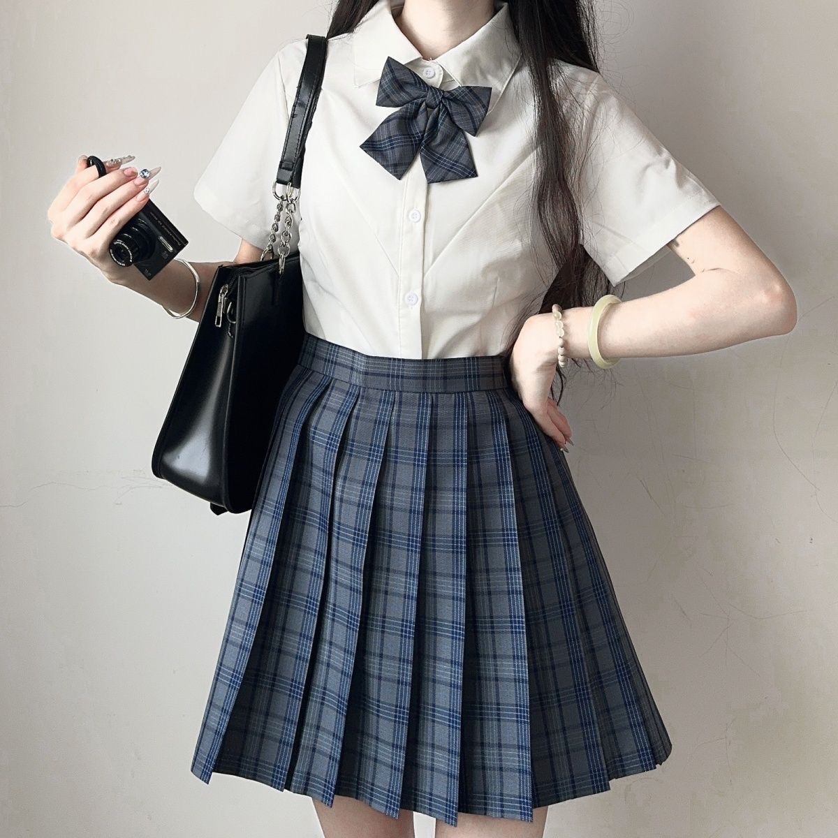 Picture of New JK Uniform suit Wholesale Pepper Plaid Skirt Campus College Plaid Pleated Skirt Sweet Half Skirt