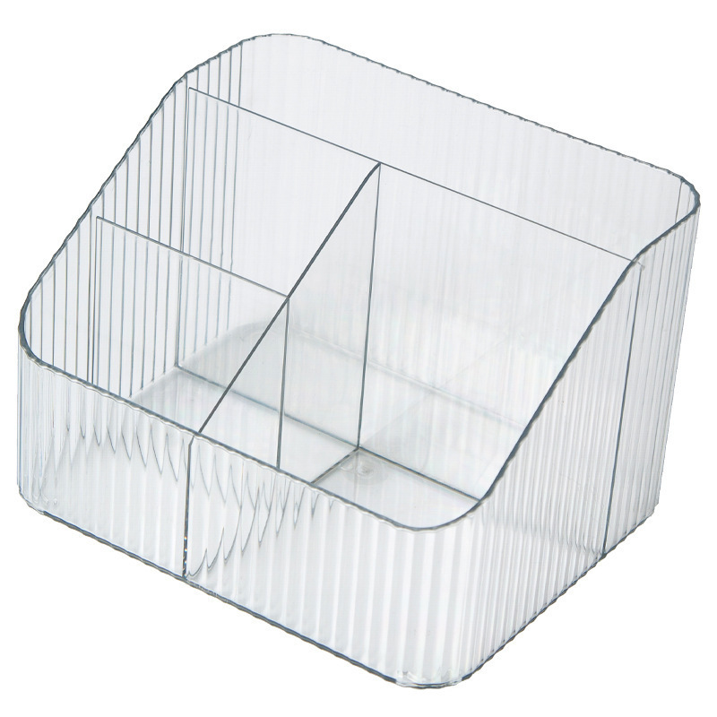 Picture of Desktop cosmetics storage box transparent plastic box compartment lipstick box dormitory makeup brush barrel acrylic pen holder