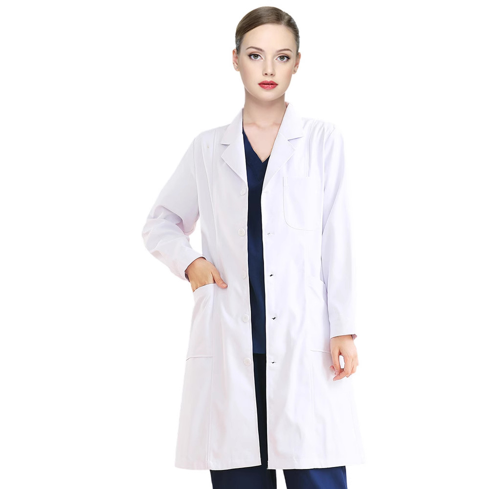 Picture of White Coat Women's Short-Sleeved Summer Thin Doctor's Coat Nurse Chemical Experiment Beauty Salon Doctor's Long-Sleeved Work Clothes