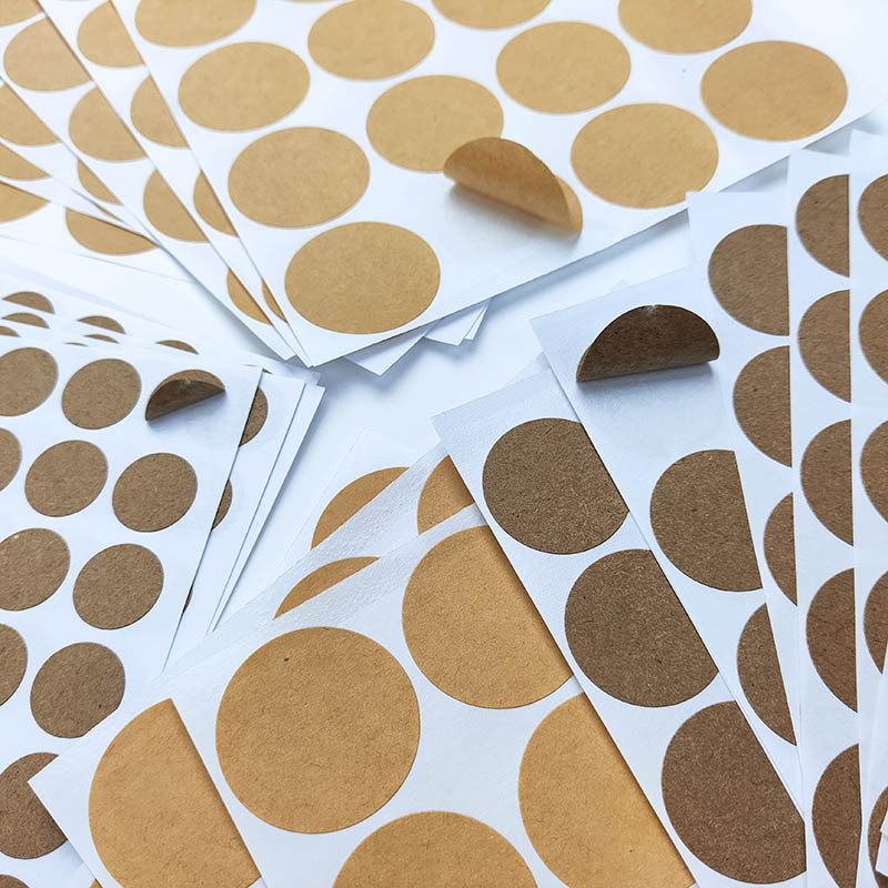 Cross-border explosions kraft paper round sealing paste dark color strong sticky blank round kraft paper sticker wholesale