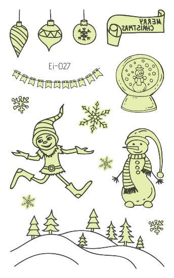 Picture of Cross-border Supply Waterproof Luminous Christmas tattoo Sticker Cartoon Snowman Party Children tattoo Sticker