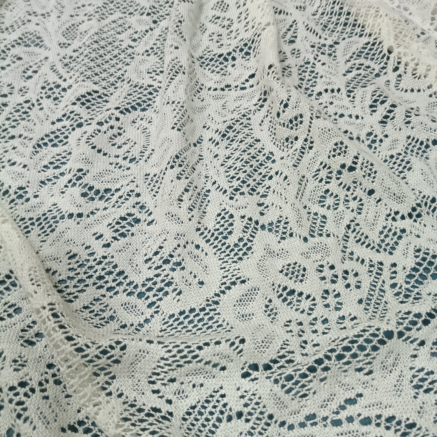 Polyester-cotton hollow crochet fabric, textured thin non-elastic mesh lace jacquard clothing accessories, handmade DIY lace trim