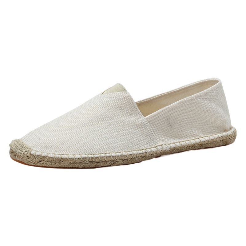 Linen Cloth Shoes Casual Straw Lazy Slip-on Sweat-absorbent Canvas Shoes Men's Fisherman Shoes Linen Cloth Shoes plus size Shoes