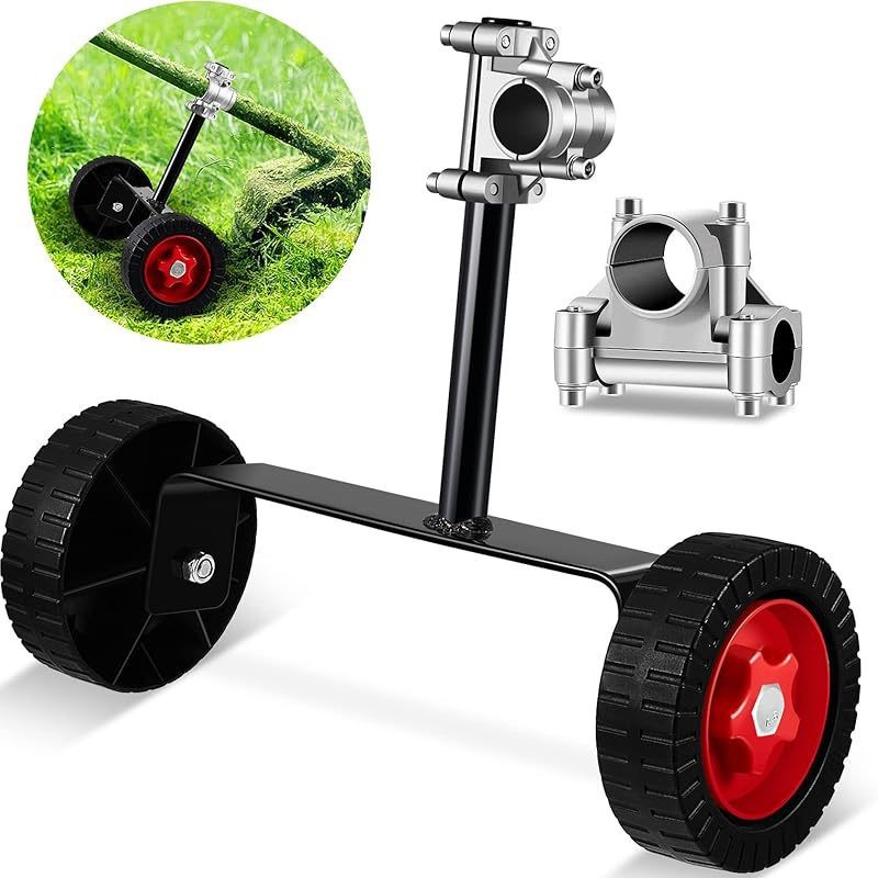 Lawn mower auxiliary support wheel adapter 26/28mm pipe adjustable height lawn mower labor-saving roller bracket