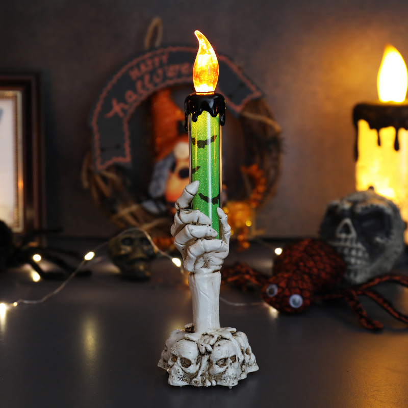 Picture of Cross-Border Halloween Digital Candle Light Led Ghost Hand Candle Decoration Night Light Candle Ornaments Decoration Supplies