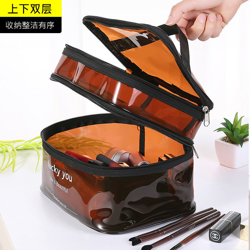Picture of Cosmetic Bag for Women, Large Capacity, Portable Toiletry Bag, Waterproof Cosmetic Travel Storage Bag, Wholesale, Transparent, Simple Style