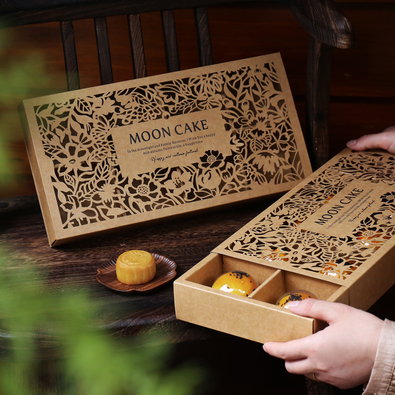 2025 Mid-Autumn Festival 8-Piece Gift Box Cut Out Guangzhou Liuxin Mooncake Packaging Box Chinese Style High-End Egg Yolk Cake Gift Box