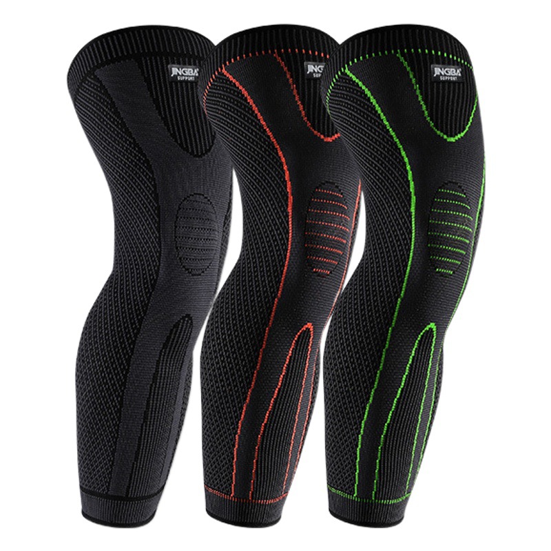 JINGBA knee pad lengthened knitted non-slip thermal adult outdoor sports hiking pressure protection factory wholesale