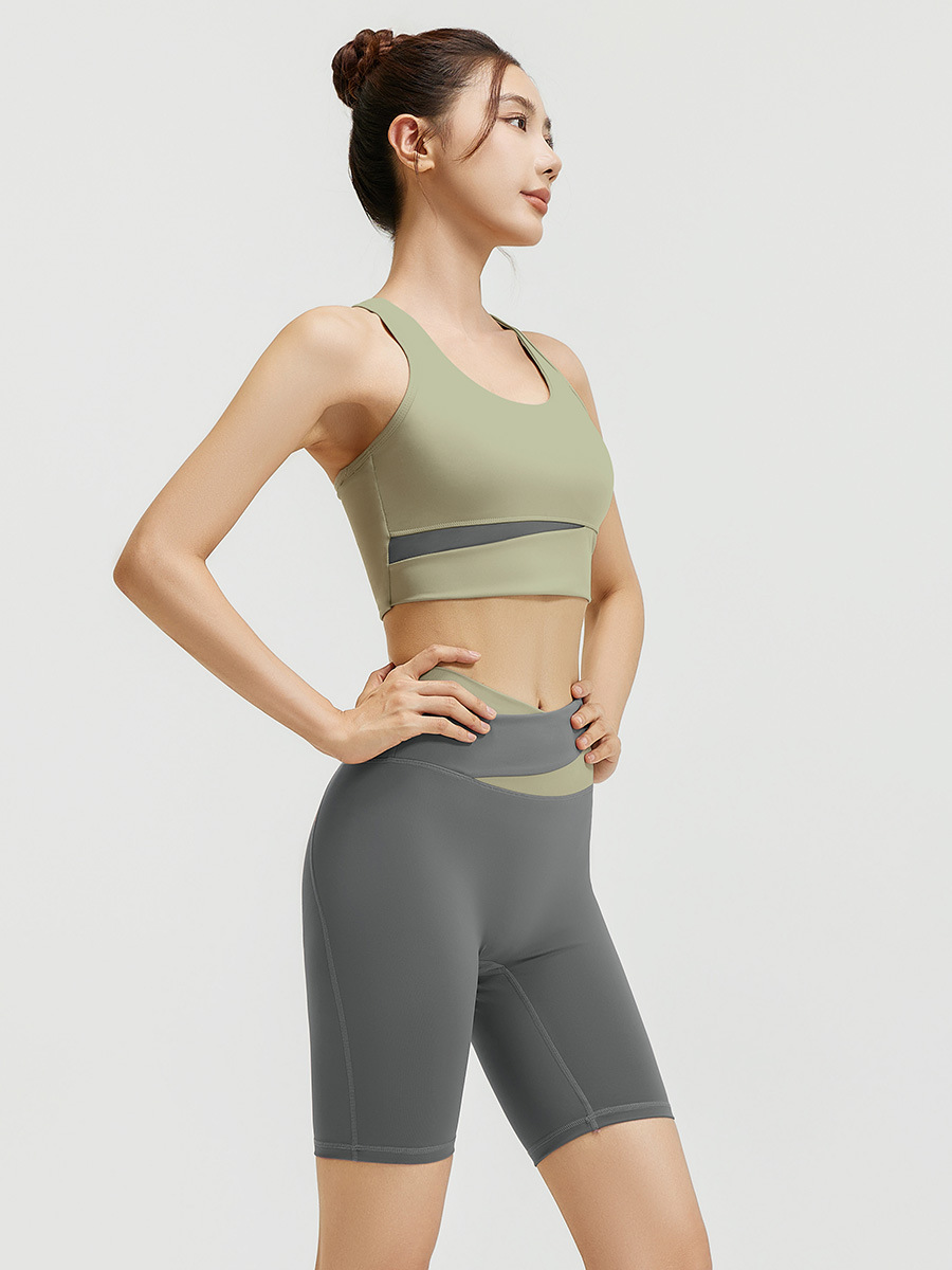 Picture of Juyitang Running Sports Fitness High Waist Peach Hip Tight No Embarrassment Line Summer Short Women's Yoga Suit