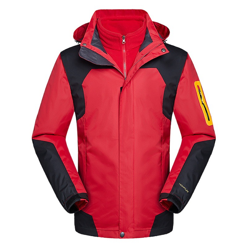 Outdoor jacket men's fashion brand three-in-one detachable two-piece set autumn and winter fleece-lined thickened mountaineering suit windproof jacket