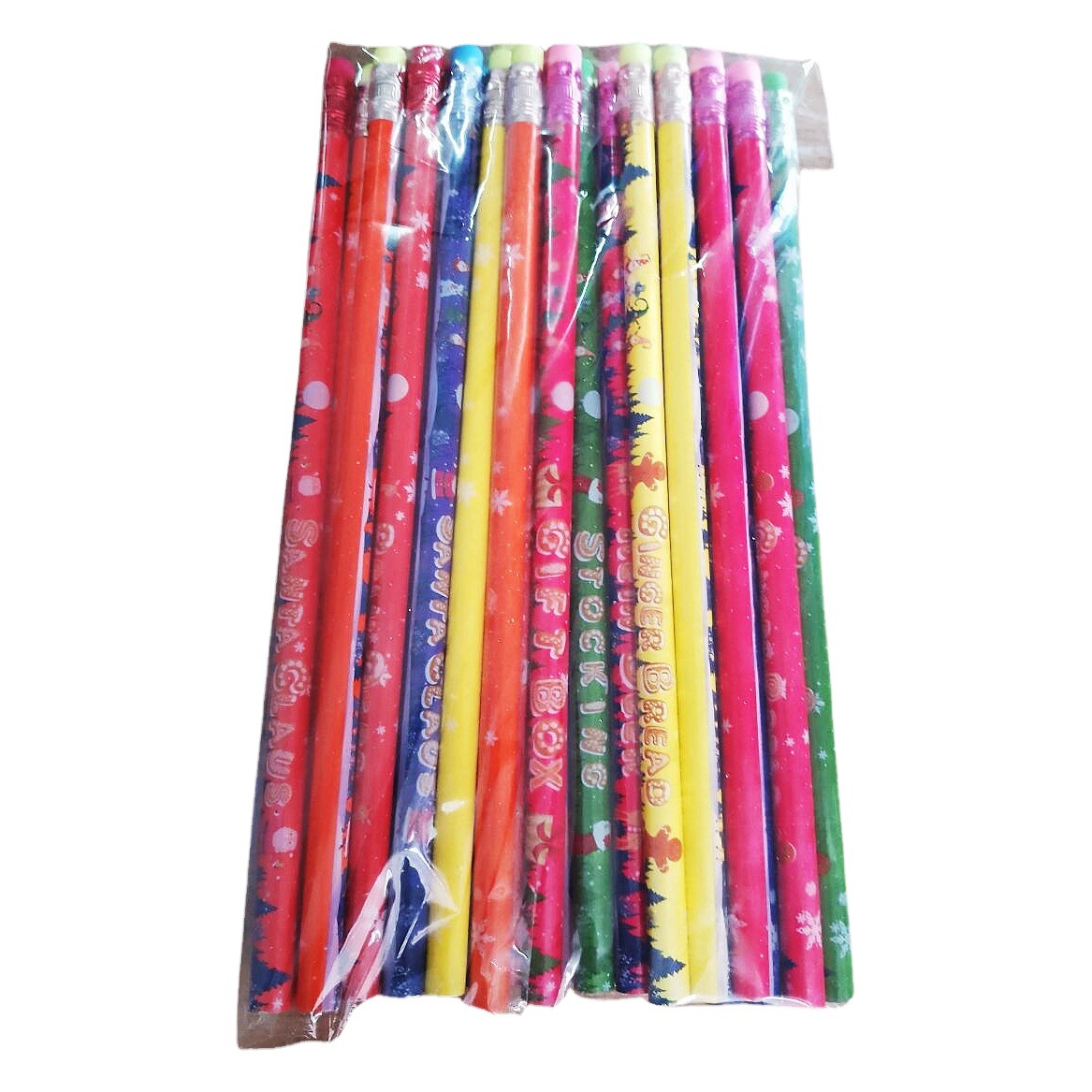 2023 Christmas New Cute Set Cartoon Color Change Play Writing Pen Feature Wooden Pencil HB Wooden