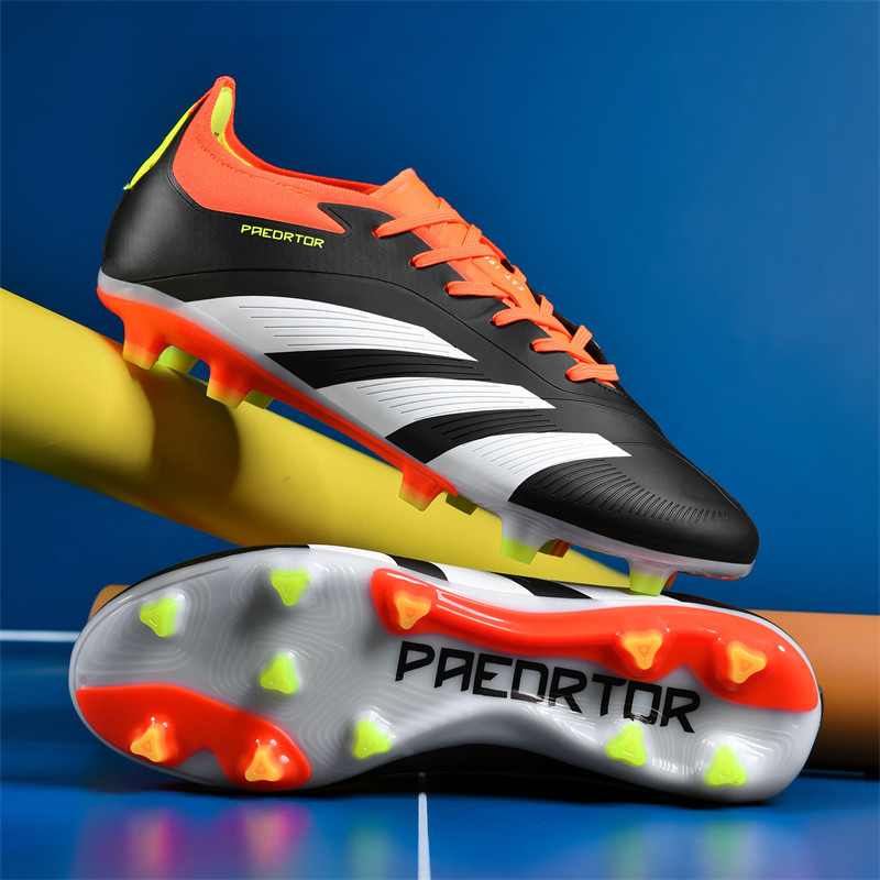 Cross-Border Foreign Trade Tf Long Spike Seamless Fly-Knit Indoor and Outdoor Shoes Youth Soccer Shoes Turf Spike Training Shoes Wholesale