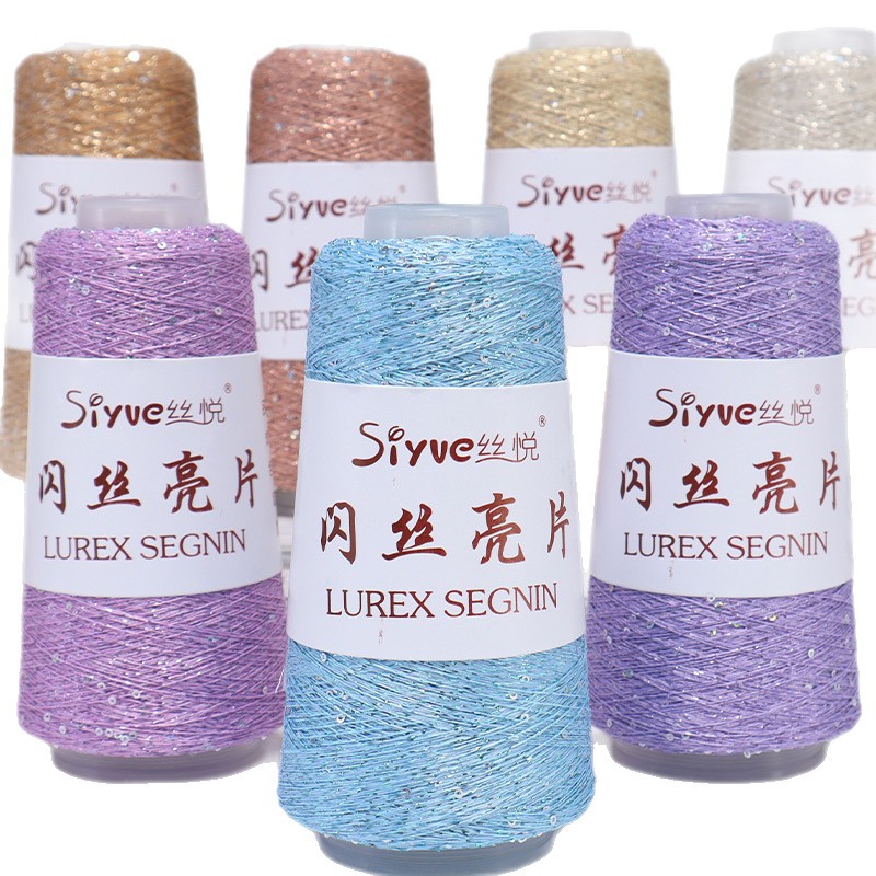 Picture of Silk Joy/Diy Handmade Knitting Yarn Ball with Colorful Glitter Sequins Fine Thread Versatile for All Seasons