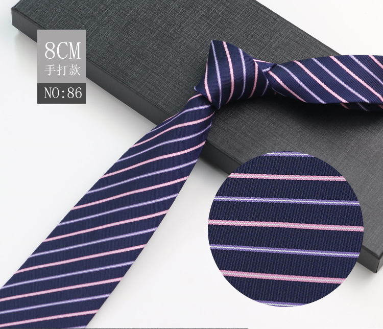 Picture of Men's Tie Business Shirt Stripesd Security Professional Formal Wear Wholesale Plus Logo Manufacturer 8cm Hand-Made