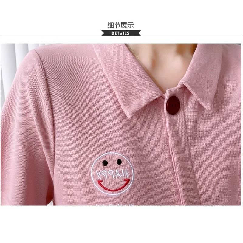 Picture of Pregnant Women's Dress Women's Summer Trendy Mom Thin Short-sleeved Top Pink Polo Collar Fashion Nursing Summer Dress