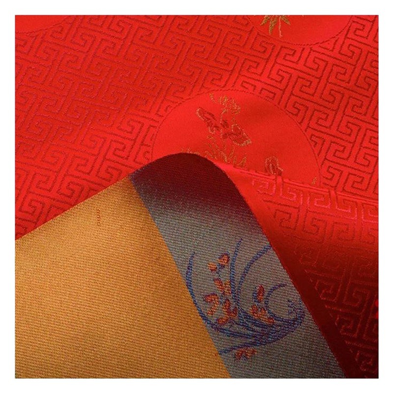 Factory supply four seasons flower brocade silk fabric 90 width mahogany furniture cushion cushion packaging