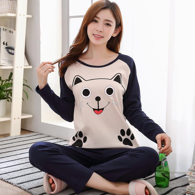 Picture of New Style Pajamas Women's Spring and Autumn Long Sleeve Thin Women's Autumn and Winter Large Size Casual Autumn Home Suit Wholesale