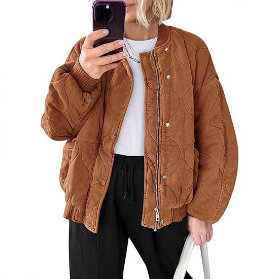 Picture of Cross-Border European and American 2025 Winter New Fashion Loose Casual Pilot Long-Sleeved Baseball Jacket Jacket Cotton Jacket
