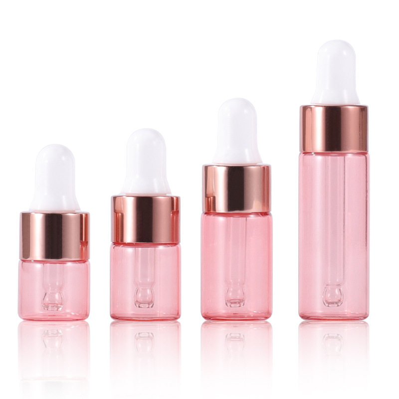 Picture of Pink Essence Bottle Essence Bottled 5ml Sample Bottle 1ml 2ml Small Sample Bottle 3ml Rose Gold Dropper Bottle