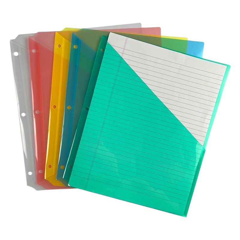 Dinghua Three 3-Hole Colorful Loose-Leaf Inner Pages Paper File Bag Oblique Flap Pocket Pants Folder