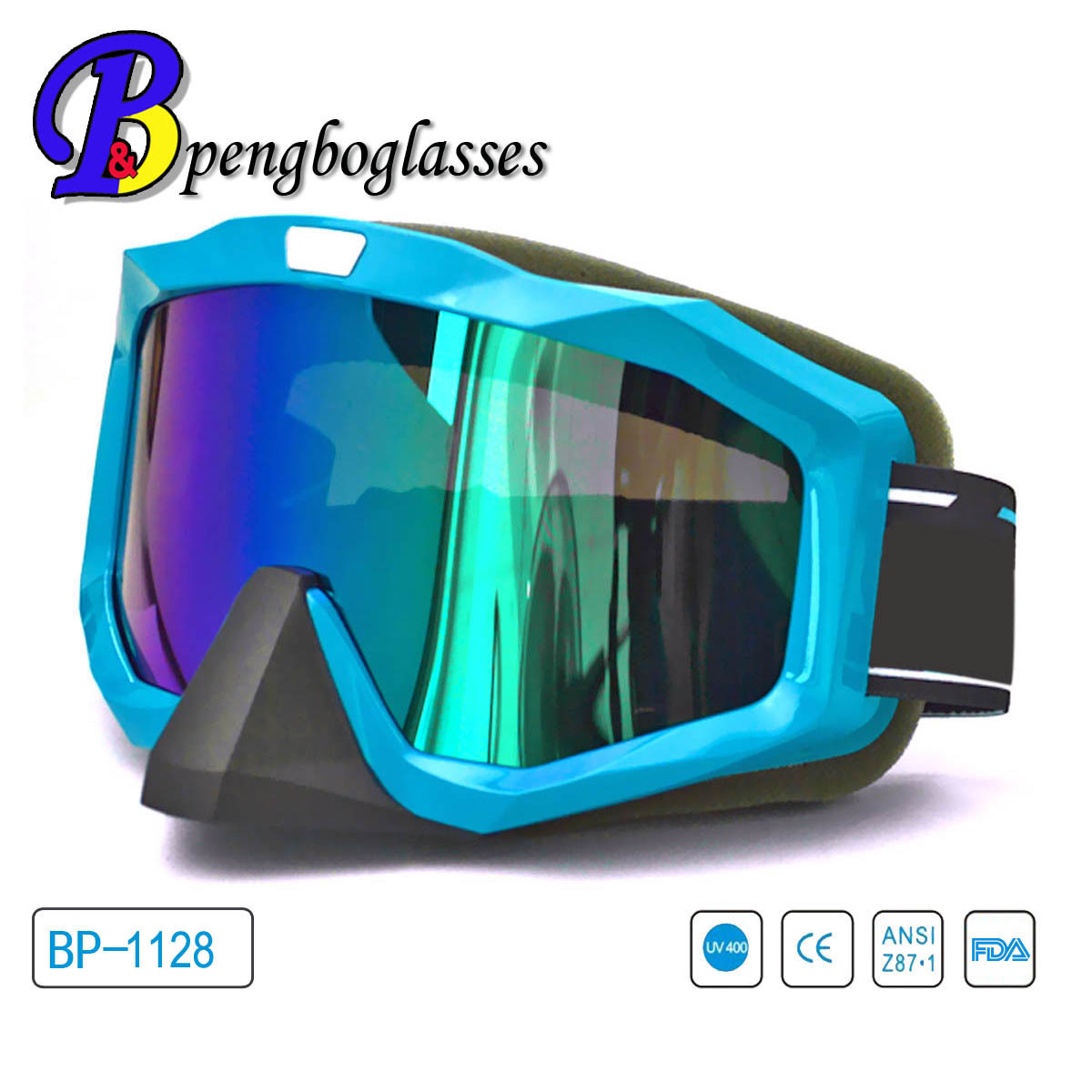 Helmet Bubble Mirror Sun Protection Helmet Lens Full Face Helmet 3/4 Impact Resistant Windproof Sand Uv Uv Strap Goggles