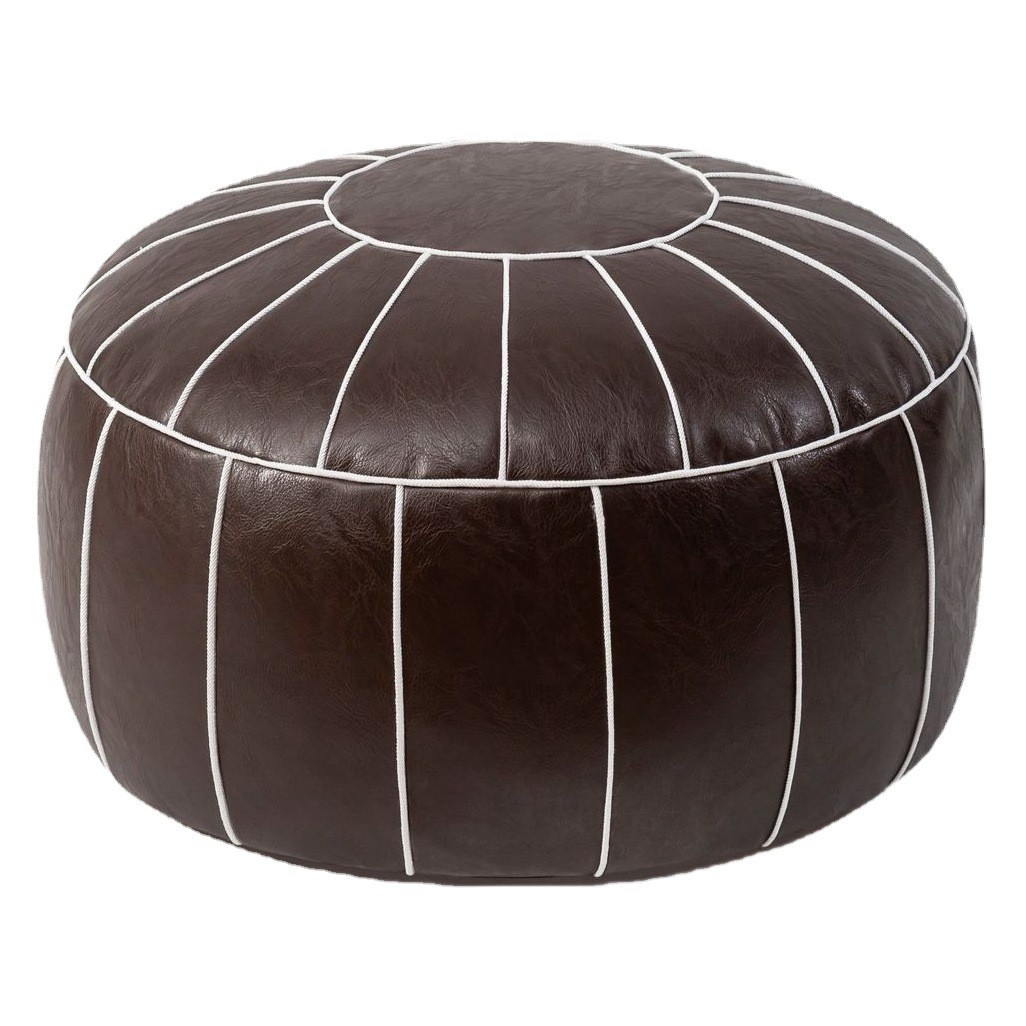 Moroccan Style Cushion Oil Wax Leather Sitting Cushion Simple Floor Cushion American Vintage Cushion Wash-Free Sitting Cushion Futon