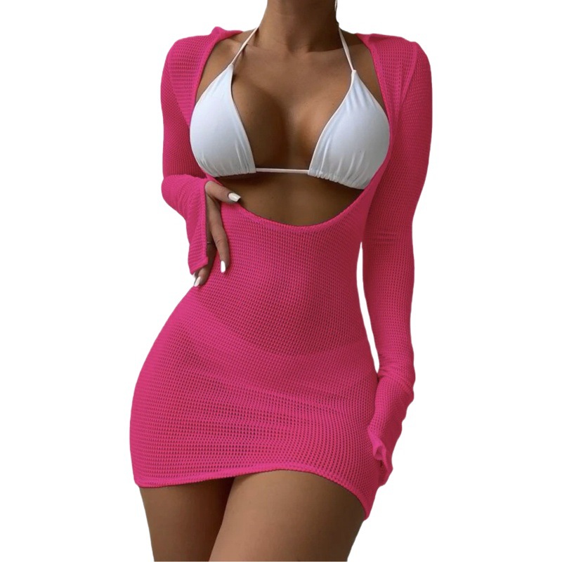2023 new sexy spot small batch European and American gathered slim bikini three piece set