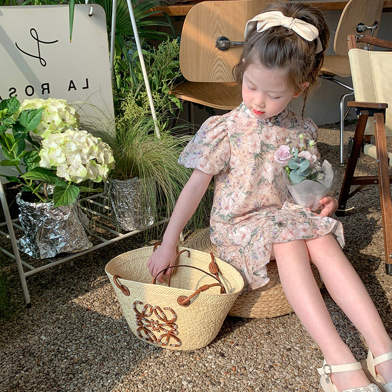 Picture of Girl's Dress Little Girl's Cheongsam Dress Summer Chinese Style Baby Ethnic Antique Western Style Children's Summer Dress