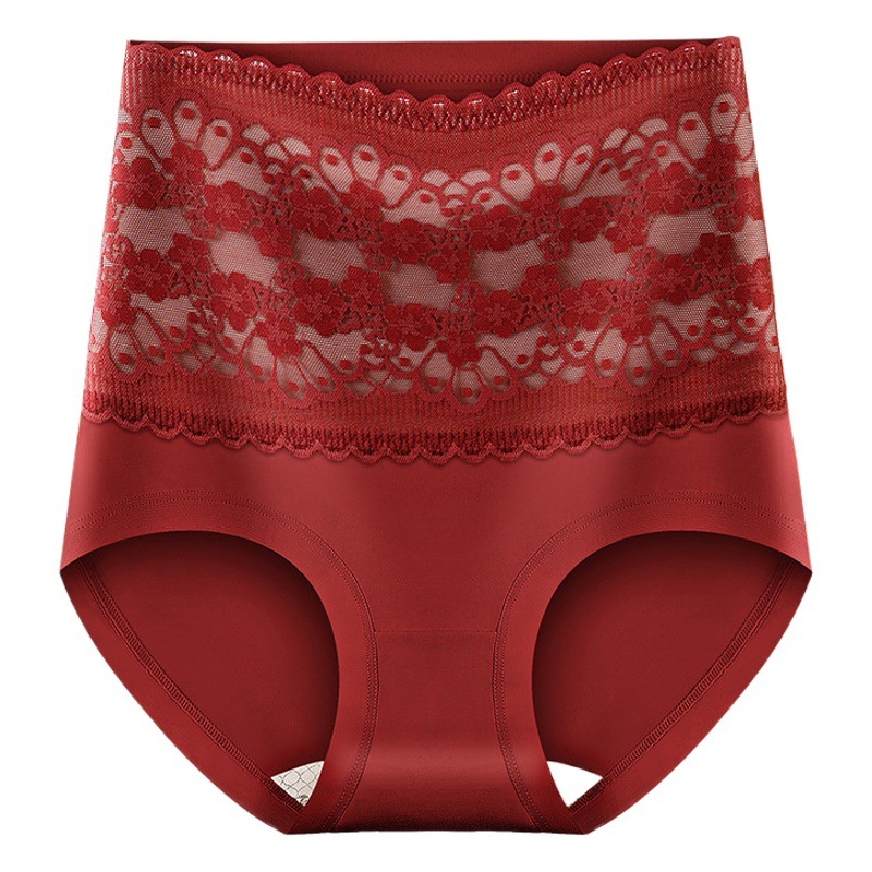 Spring/Summer 2024 new pure cotton Mulberry silk antibacterial crotch seamless high waist belly contracting hip lifting thin breathable underwear for women