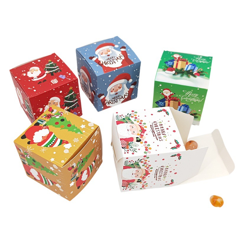 Christmas Festival Gift Box Square Candy Packaging Paper Box Christmas Party Advent Calendar 6 Color Mixed Chocolate Box