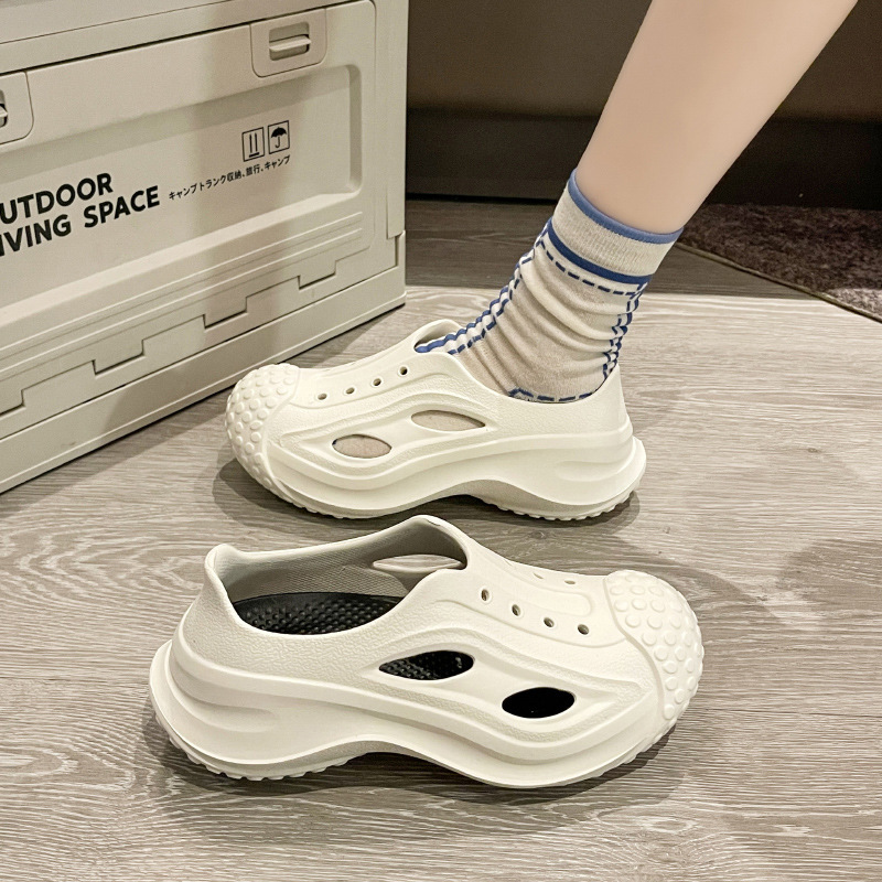 Cross-Border Summer New Style Closed-Back Platform Sandals with Soft Soles, Slip-On Outdoor Beach Clogs, Silent Couple Shoes