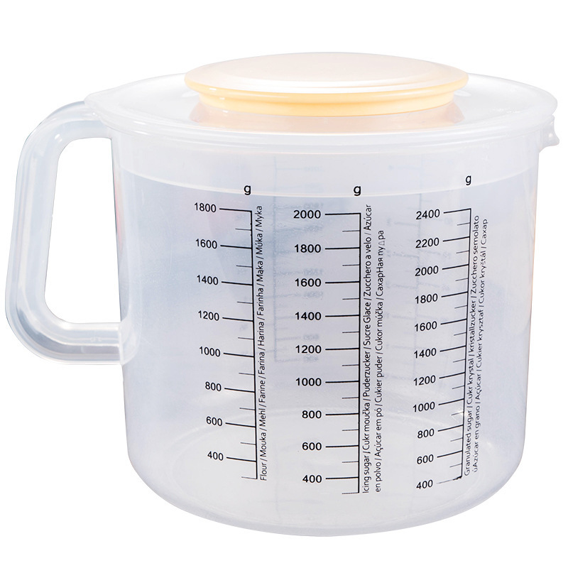 Picture of Plastic baking measuring cup splash-proof with scale household 5L large capacity mixing flour egg beating Cup with lid