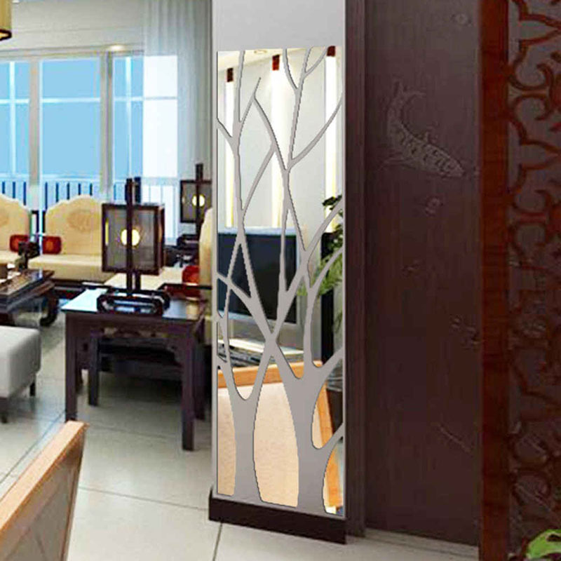 Cross-border acrylic three-dimensional mirror tree branch 3D wall sticker living room dining room entrance TV background wall painting home decoration